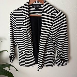 LM Studio Black & White Striped Blazer – Size 10